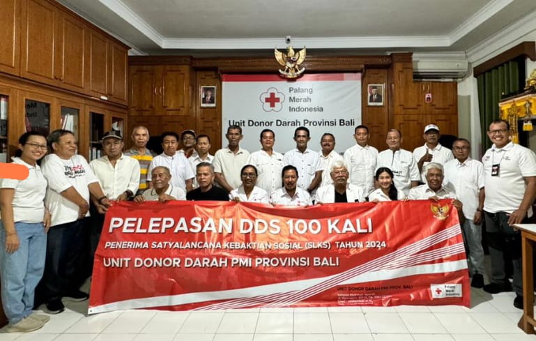  25 Pendonor Darah Sukarela Bali raih Penghargaan SLKS Donor Darah 100 kali