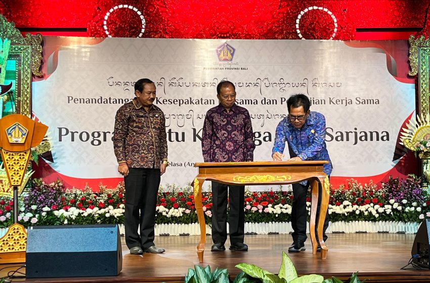 Universitas Warmadewa Tandatangani Kesepakatan Program “Satu Keluarga Satu Sarjana” Bersama Pemerintah Provinsi Bali