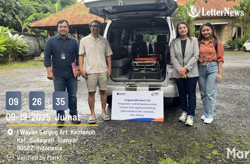  Peduli Kesehatan Warga, BRI Gianyar Serahkan Bantuan Satu Unit Ambulans kepada Yayasan Sinar Agung Cemerlang