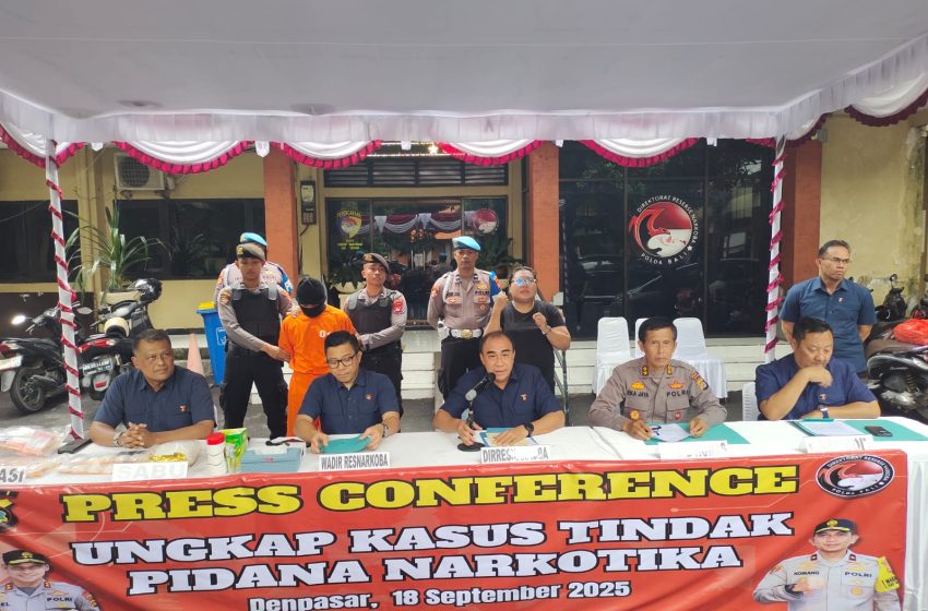  Bawa 2,5 Kg Narkoba, Kurir Lintas Provinsi Asal Tabanan Ditangkap Polda Bali