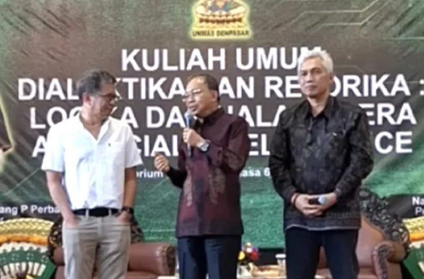  Wayan Koster dan Rocky Gerung ‘Satu Panggung’ di Unmas Denpasar: Menguji Nalar Manusia di Hadapan Artificial Intelligence