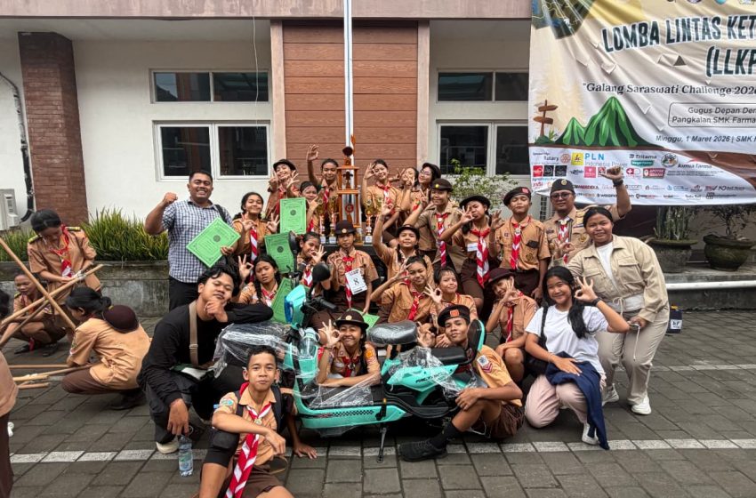  Borong Medali dan Sepeda Listrik, Pramuka SMPN 3 Denpasar Jadi yang Terbaik di LLKP 2026 SMK Farmasi Saraswati 3 Denpasar