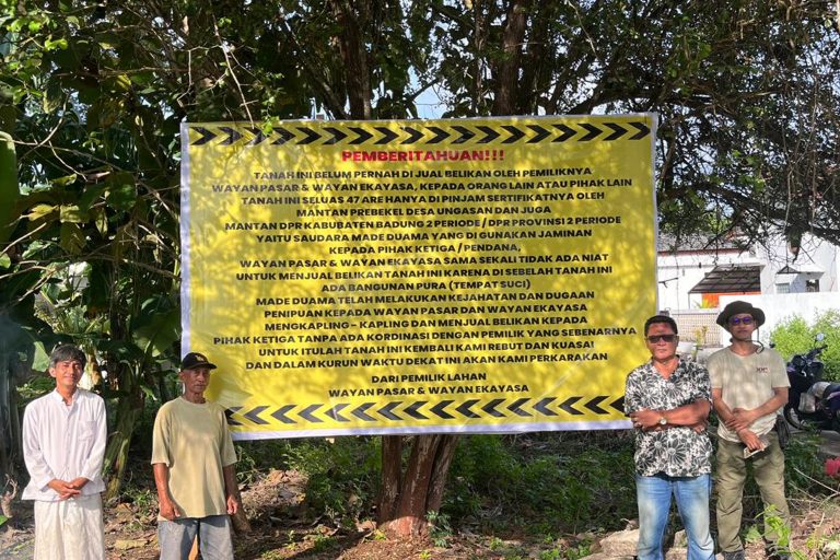Diduga Jadi Korban Mafia Tanah, Lansia di Ungasan Nekat Pasang Plang Rebut Kembali Lahan 47 Are