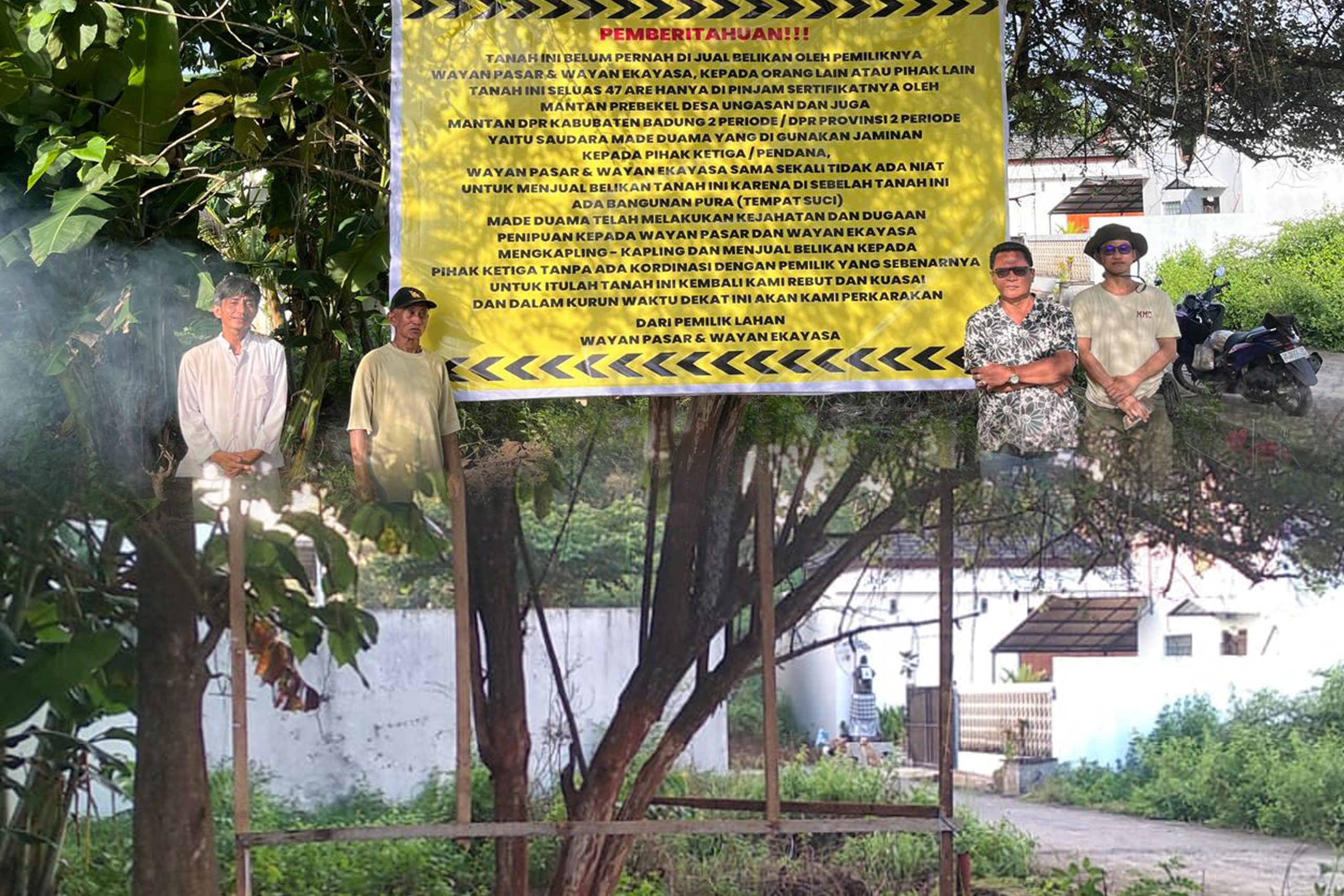 Baru Semalam Dipasang, Baliho Sengketa Lahan 56 Are di Ungasan Hilang Misterius Nyaris Tanpa Bekas