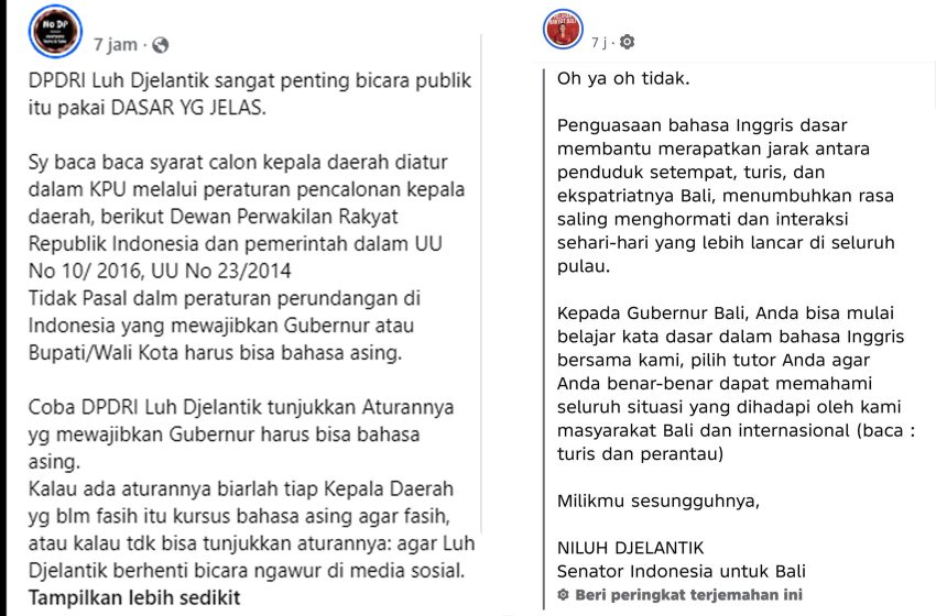 Sebut Tak Ada Aturan Wajib Bahasa Asing, Publik Minta Senator Niluh Djelantik Setop Bicara Ngawur