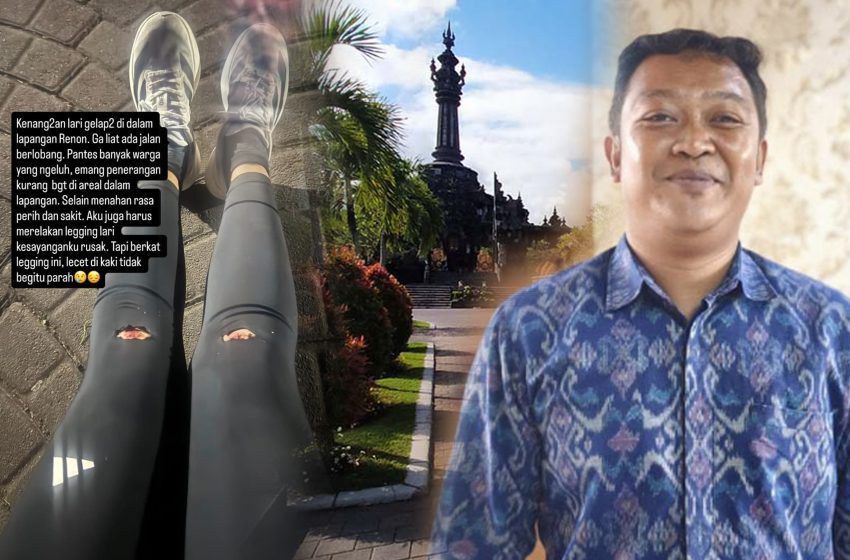  Viral Pelari Terperosok di Jogging Track Lapangan Renon