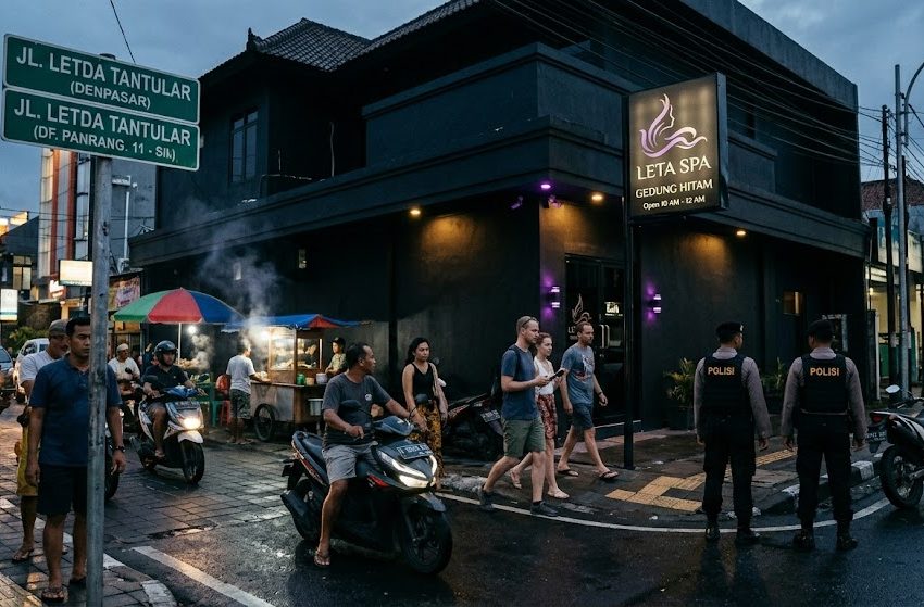  Dugaan Bisnis Lendir Terselubung di Jantung Kota, Spa Gedung Hitam Jalan Letda Tantular Denpasar Disorot