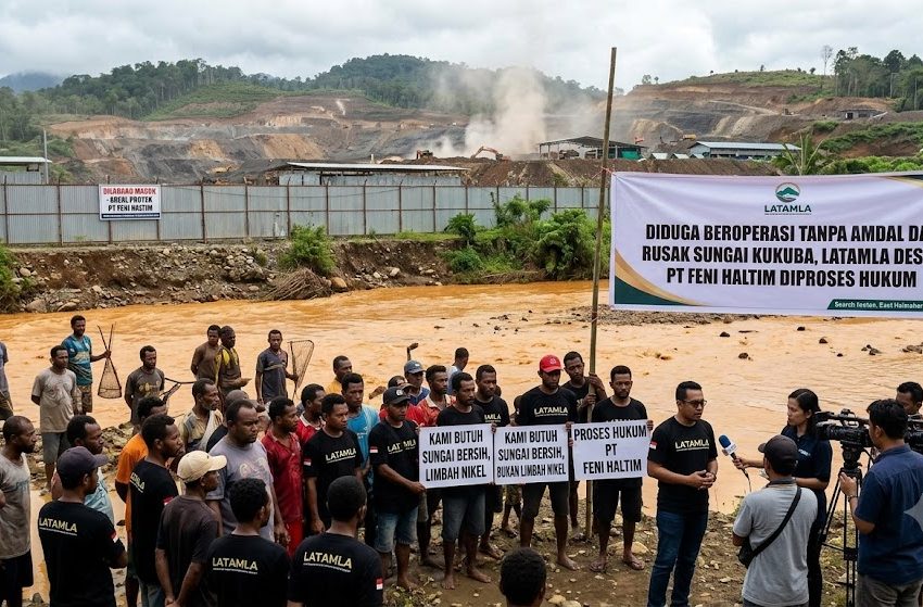  Diduga Beroperasi Tanpa AMDAL dan Rusak Sungai Kukuba, LATAMLA Desak PT Feni Haltim Diproses Hukum