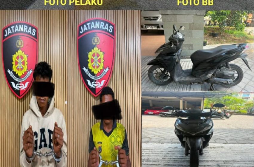  Manfaatkan Stang Tak Dikunci, Dua Buruh Proyek Curi Motor di Ungasan Diciduk Tim URC Jatanras Polda Bali